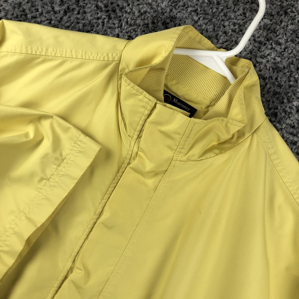Monterey‎ Club Jacket Mens Large Yellow Short Sleeve Golf Windbreaker Pullover